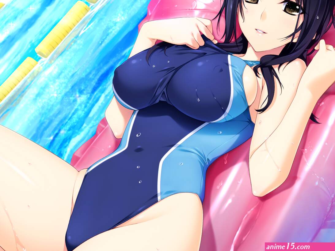 Wallpaper : Iizumi Wakoto Lovely x Cation big boobs one piece swimsuit swimming pool 1433x1075