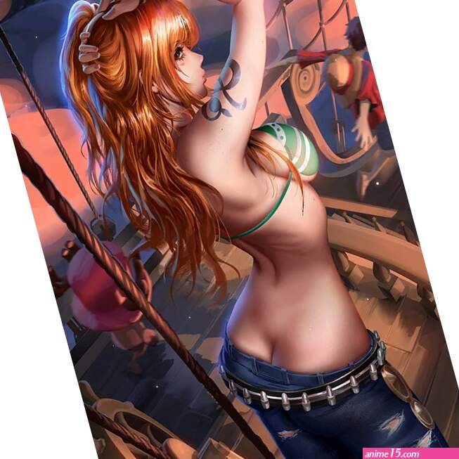 Drucken Spiel One Piece Nami Nude Sexy Mdchen Kunst Leinwand Poster Custom 16x24 24x36 Zoll Wohnzimmer zimmer Schlafzimmer Home Wand Bild