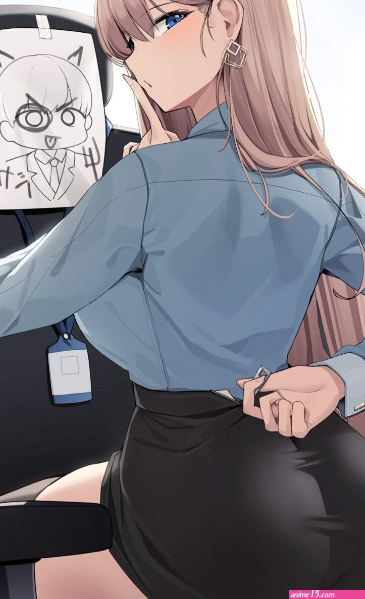 ass office girl ddangbi anime anime girls looking back artwork