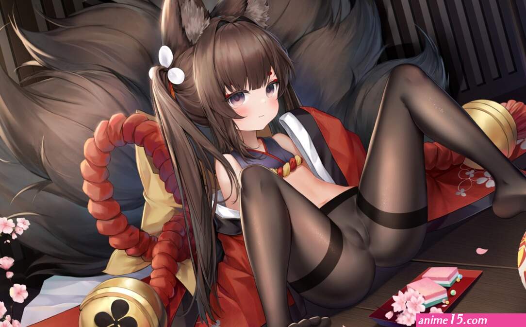 gala 16901040 azur lane amagi-chan azur lane amagi azur lane manjuu azur lane animal ears feet japanese clothes kitsune loli nopan pantyhose pussy see through tail uncensored