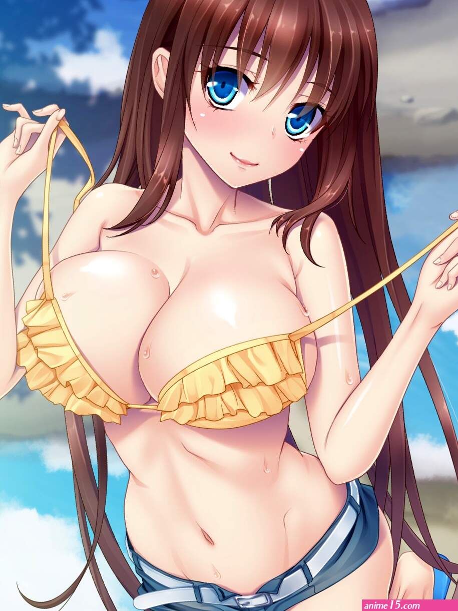 Wallpaper : illustration anime girls blue eyes brunette big boobs cartoon black hair mouth bikini swimwear clothing mangaka undergarment 1200x1600