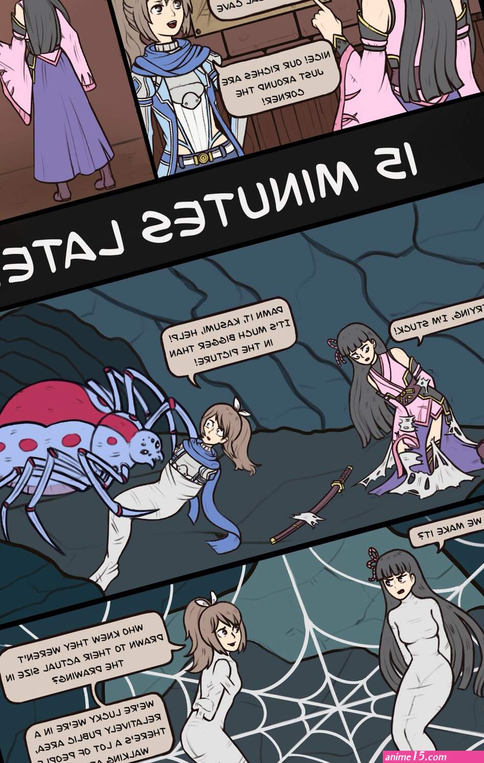 Xeninara on X: Kasumi and Sally Webbed Comic A commissioned comic drawn by me with characters from anime series Bofuri bondage DID digitalart mummification webbed wrapped mummified