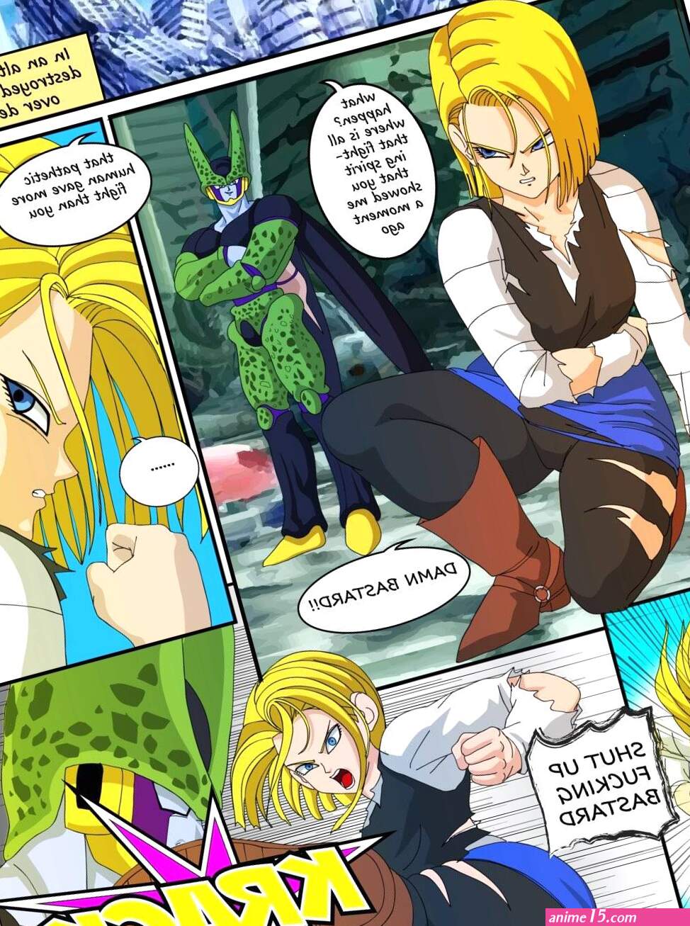 Android 18 vs Cel porn comic