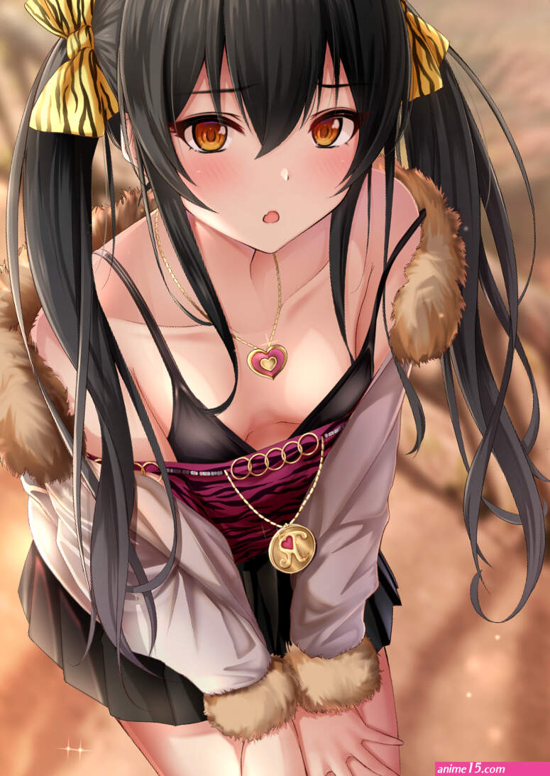 small boobs cleavage Karu anime anime girls Matoba Risa twintails black hair brown eyes THE iDOLMSTER