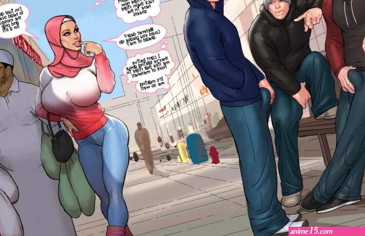 Hentai Muslim Hijab Pussy comic xxx gagbang with Arab slut mom