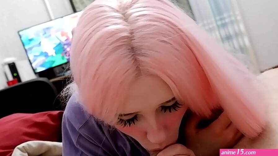 Anime girl sucks dick