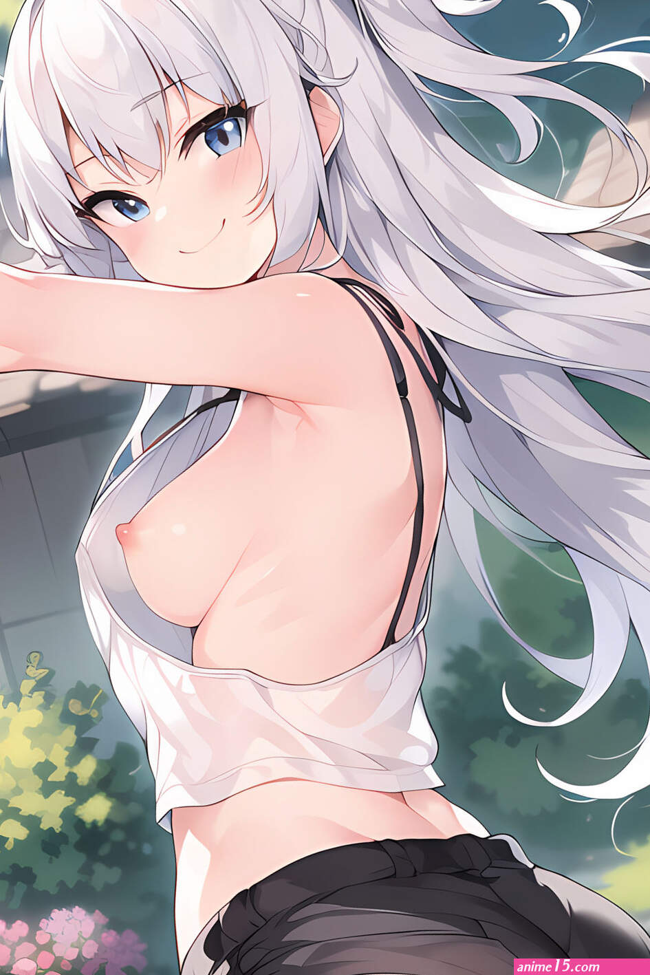 Sporty White Haired Nipple Slip Small Edit 2 by DuckLabz on DeviantArt