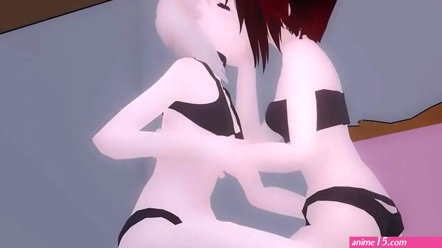 Two anime girls try lesbian sex