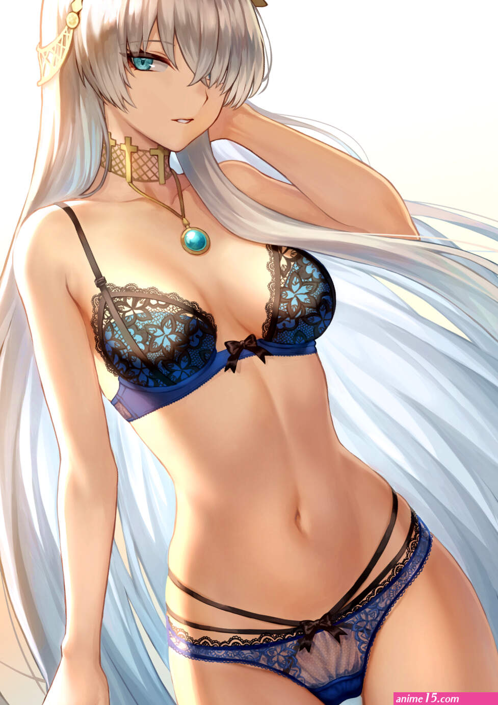 Sexy girls of anime posing in hot lingerie and stockings