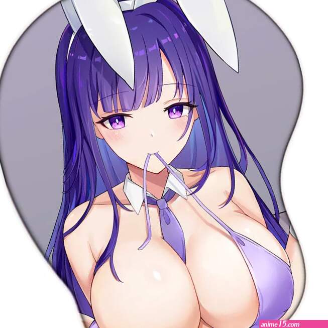 Genshin Impact Raiden Shogun Bunny Girl Sexy Big Boobs Mouse Pad Gamer Anime Cute Wrist Rest 3D Oppai Silicone Gel Mat Mousepad