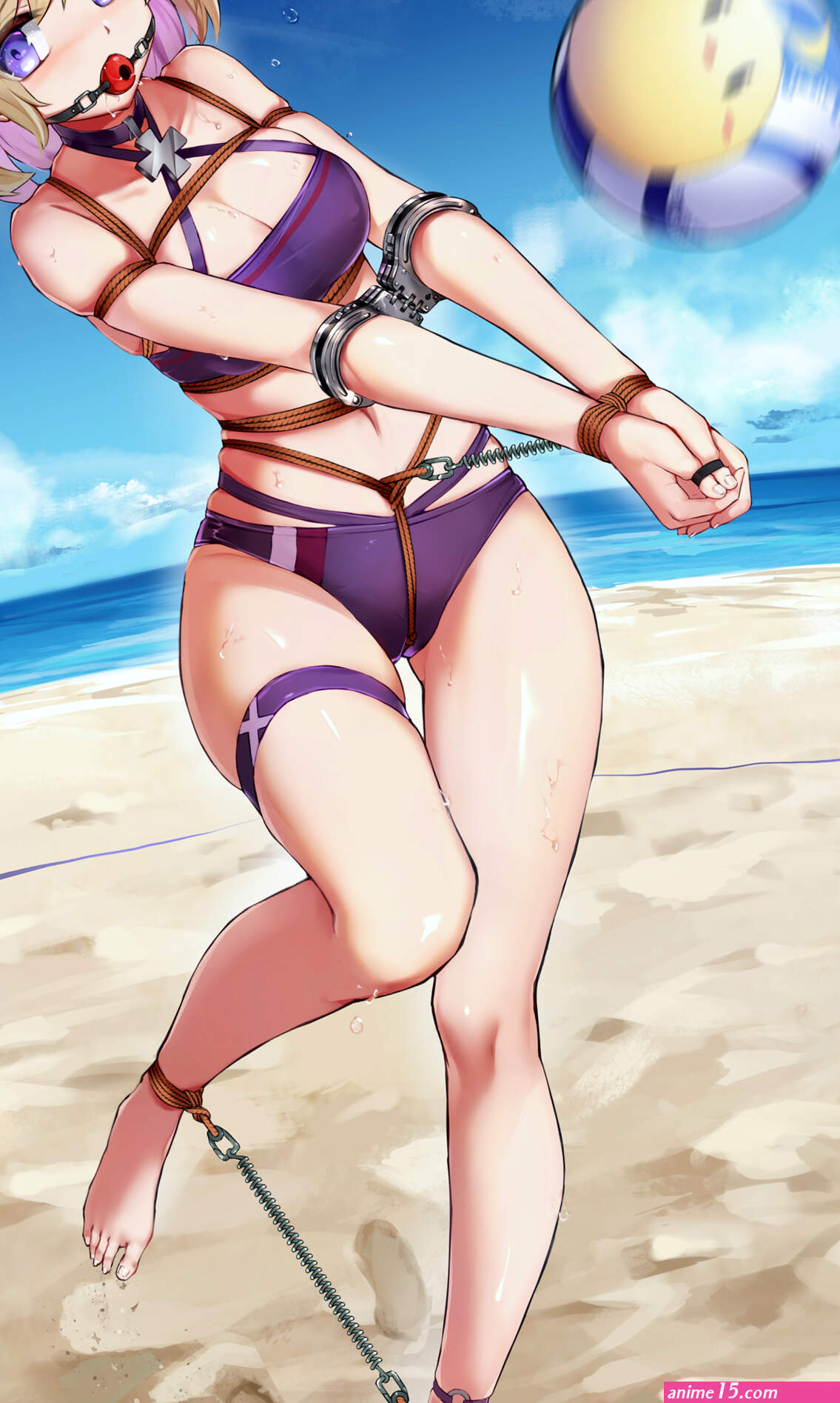 haimei1980 azur lane z23 azur lane bikini bondage cleavage garter swimsuits