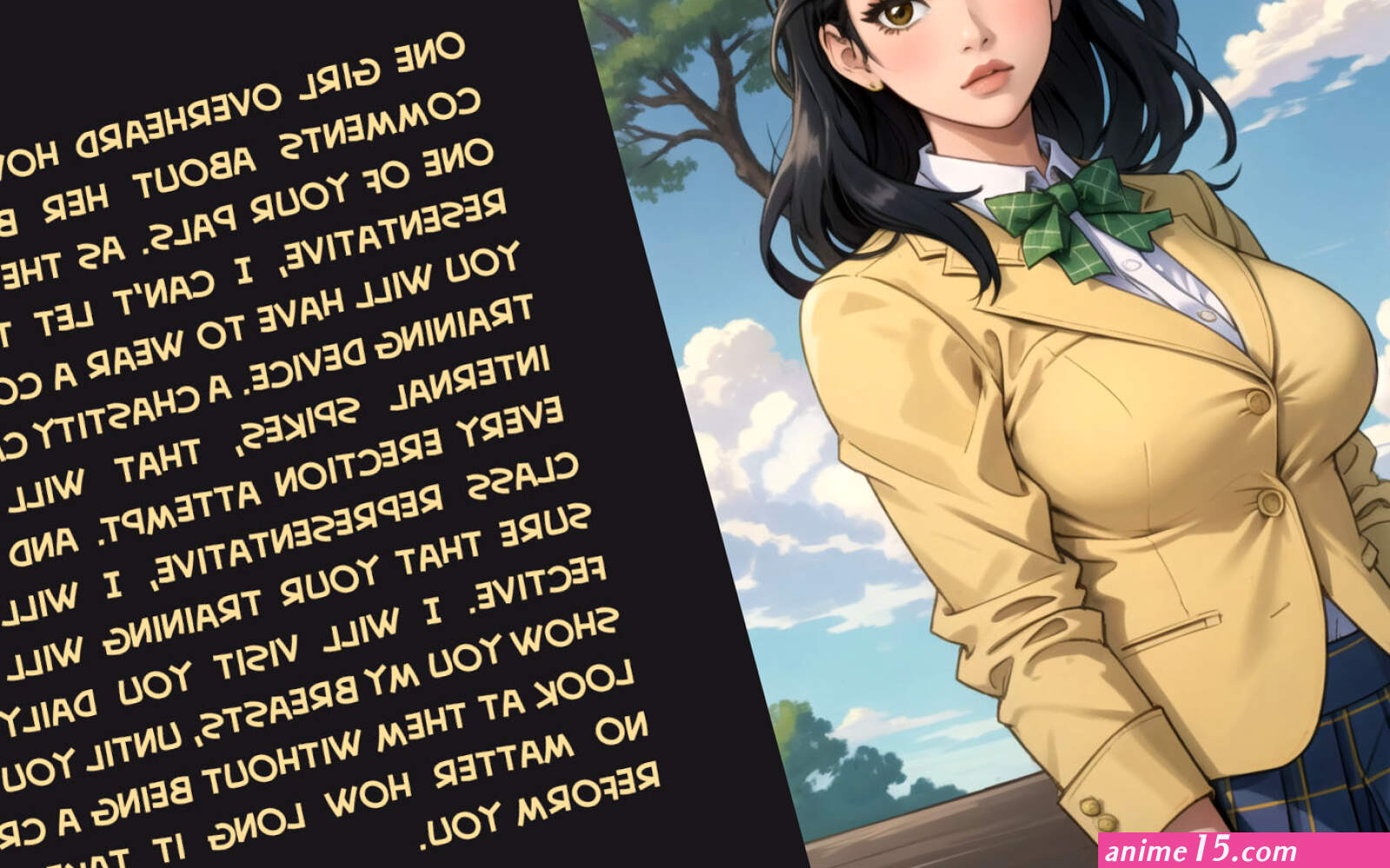 Marfisa on X: Class Representative I guess this caption runs entirely on anime logic. bigboobs bigbreasts chastity chastitycage classrepresentative schooluniform schoolgirluniform skirt pleatedskirt femdom femaledomination...