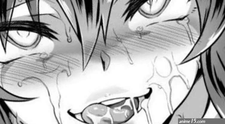 LF Mono Source: 0:10 1girl ahegao black hair close up collarbone cum in mouth drooling face facialcum on face hair between eyes licking lips licking own lips long hair looking at viewer
