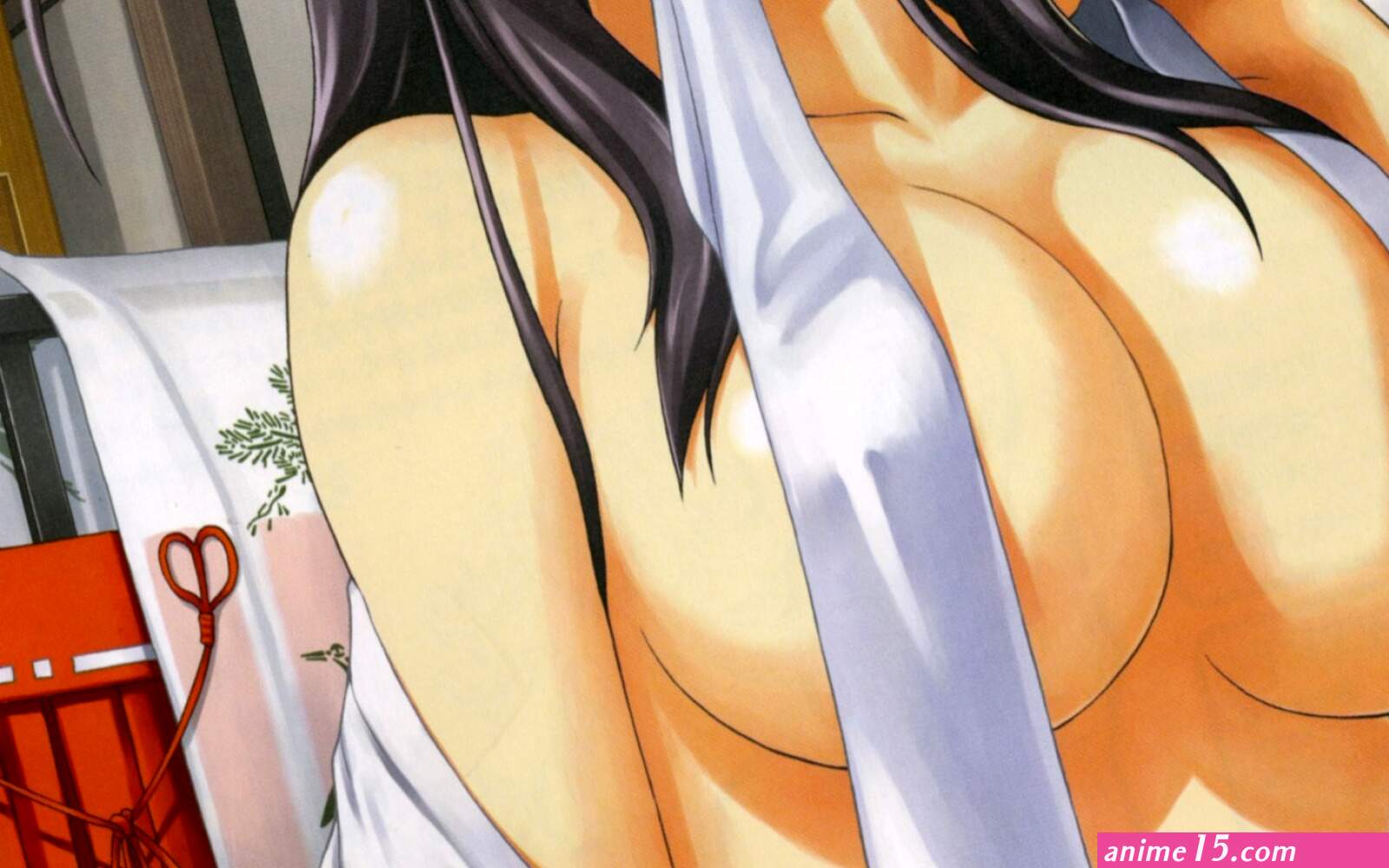 Wallpaper : anime girls big boobs black hair cleavage dark hair clothing ecchi strategic covering costume mangaka 1920x1200