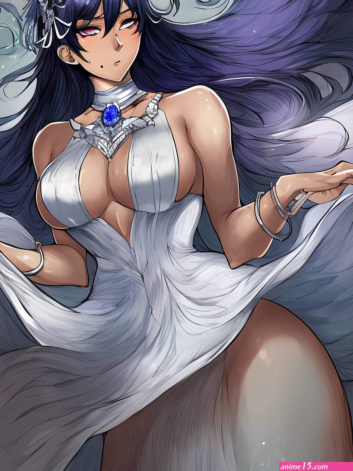 Porn image of sapphire anime white white silver sapphire pov created by AI
