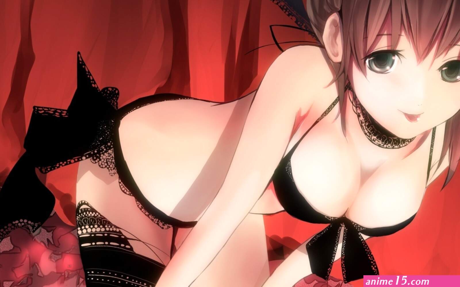 cleavage original characters bent over anime girls boobs anime lingerie