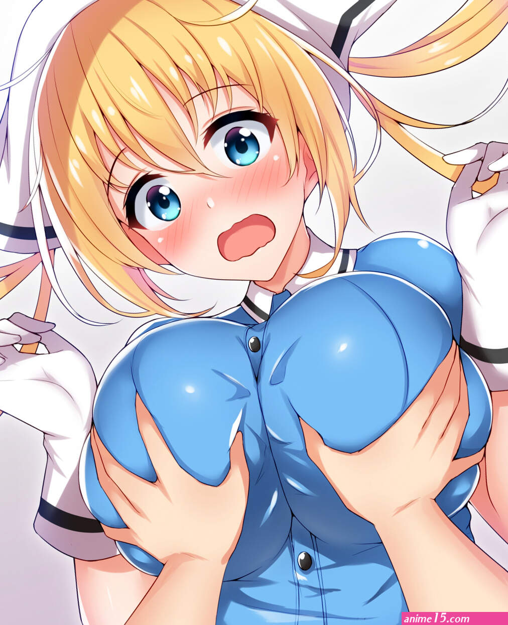Wallpaper : Hinata Kaho anime girls big boobs blonde gloves blue eyes Blend S 1300x1600