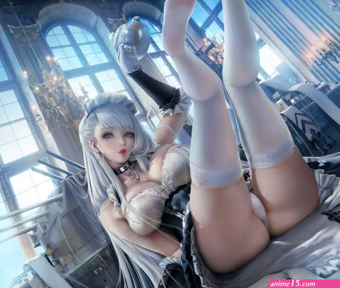 Game Azur Lane Belfast Maid Big Boobs Anime Sexy Nude Lady Print Canvas HD Poster Wall Art Living Room Bedroom Handing Picture