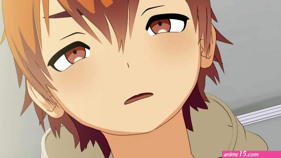 Anime boy masturbates in class
