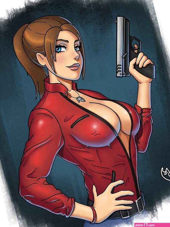 Sexy Anime pin up busty gun girl