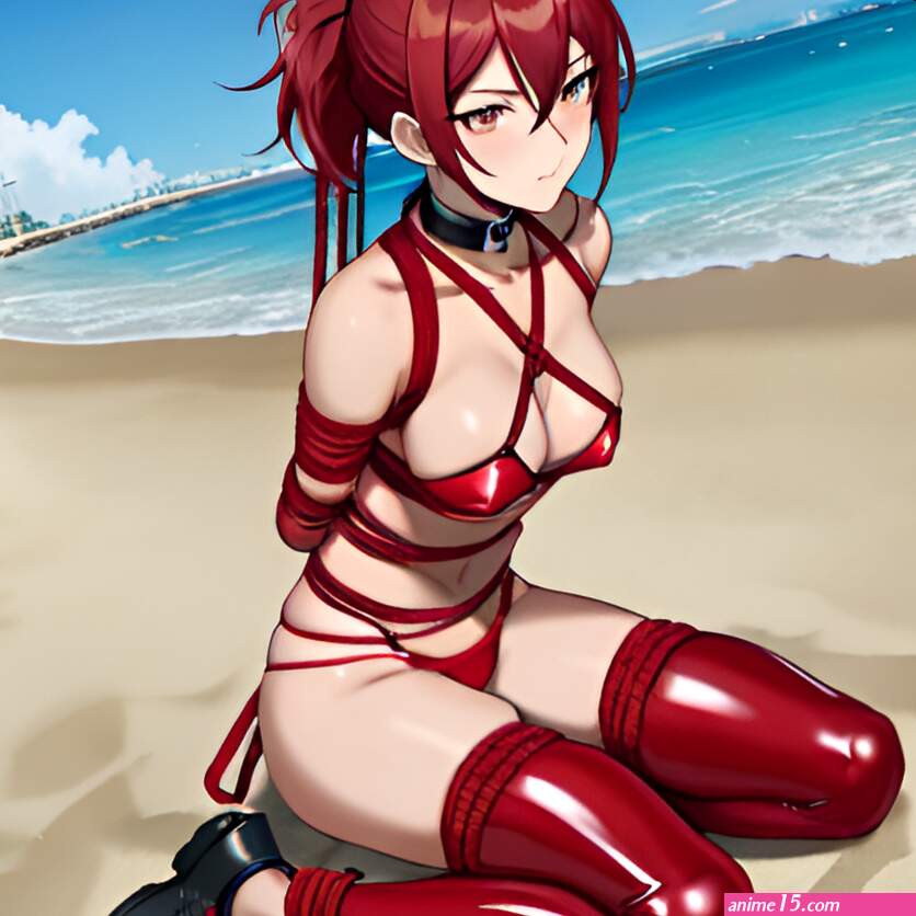 Anime Bondage Female Character Rope Tied At Beach by michaelaidream on DeviantArt