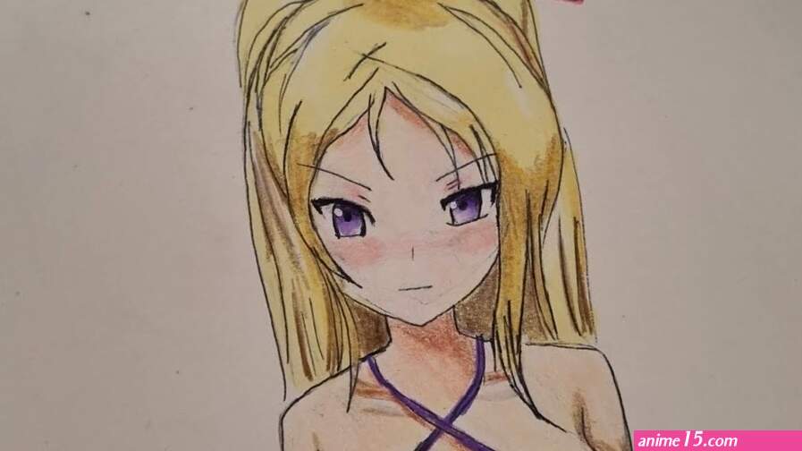 Sexy anime big boobs in lingerie Drawing