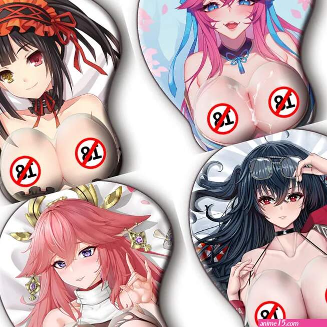 Anime Sexy Naked Girl 3D Nipples Big Boobs Gaming Mouse Pad League of Legends Genshin Impact Azur Lane Chest Wrist Rest Desk Mat