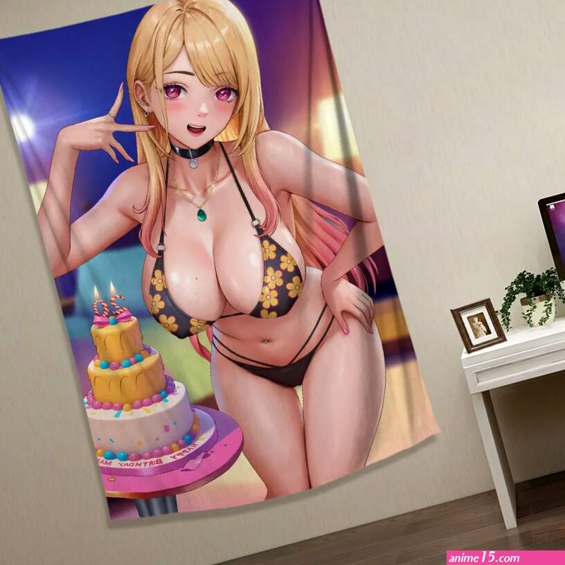 Anime cartoon sexy hot girl tapestry decorative painting uncensored naked ass boobs wall art background cloth erotic nude girl