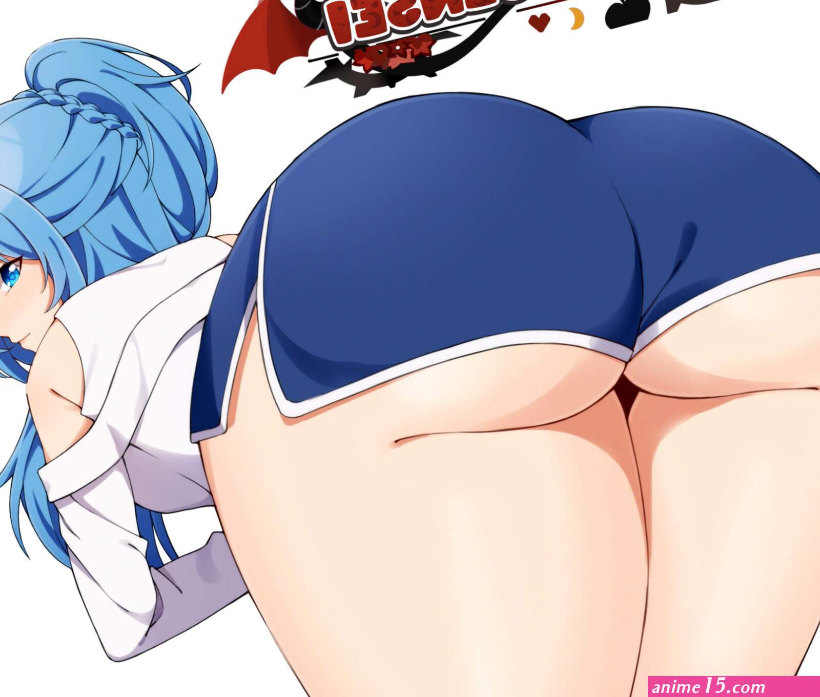 Anime Waifu Booty Blue Hair Sticker