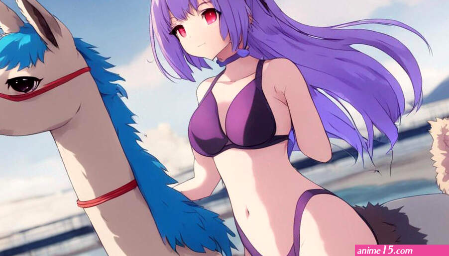 Anime girlbig booty llamabig chest purple swim by angelcody31 on DeviantArt