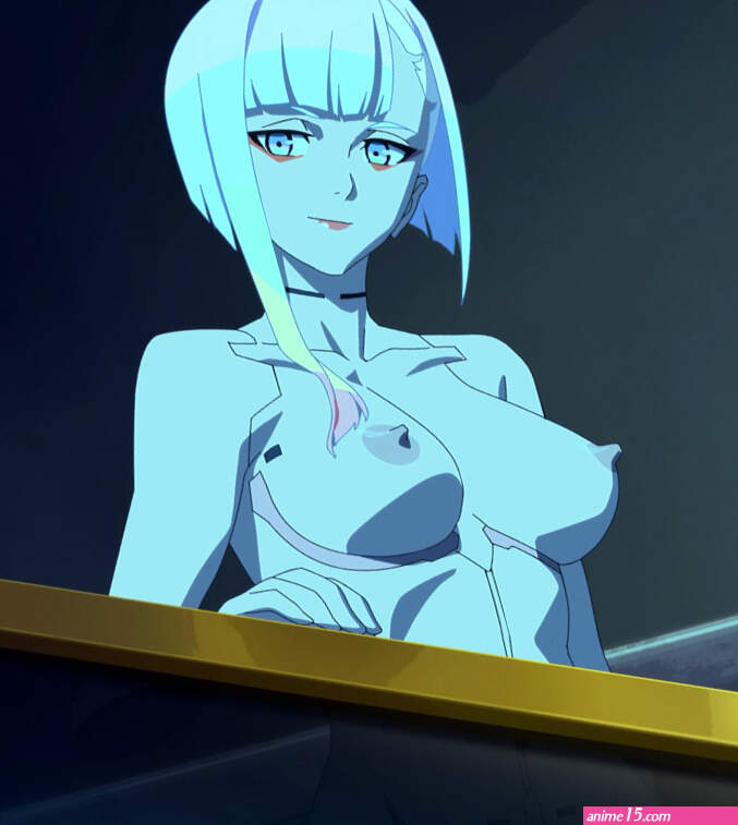 lucy cyberpunk cyberpunk series cyberpunk 2077 cyberpunk edgerunners anime screenshot highres stitched third-party edit 1girl breasts medium breasts nipples nude short hair solo