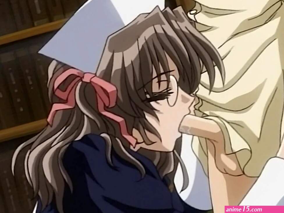 Anime teen goes down on her knees and gives head
