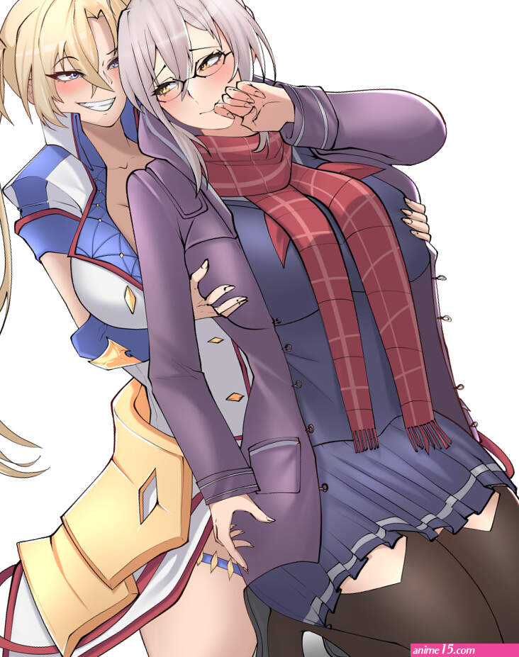 N i e r on X: commission work original fanart anime cellshade commission sexy Oppai lewd couple FGO