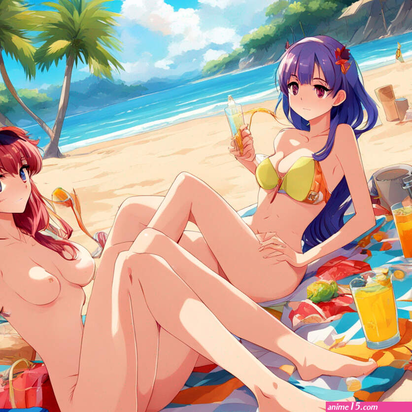 Anime women on a nudist beach by deadpool12350 on DeviantArt