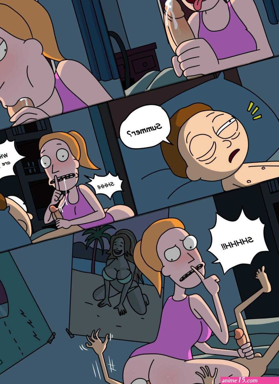 Sneaking Into Mortys Room At Night Porn Comic english 02
