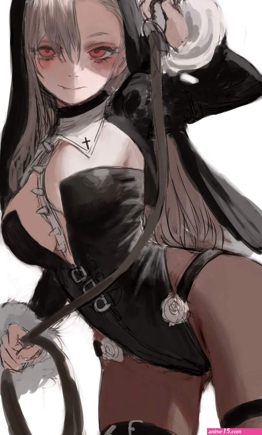 New Fan-fiction Work Nun Sister Uniform Hot Anime Cosplay Full Set for Sexy Girls Sexy Dark Reign Cenobite Cosplay Costume