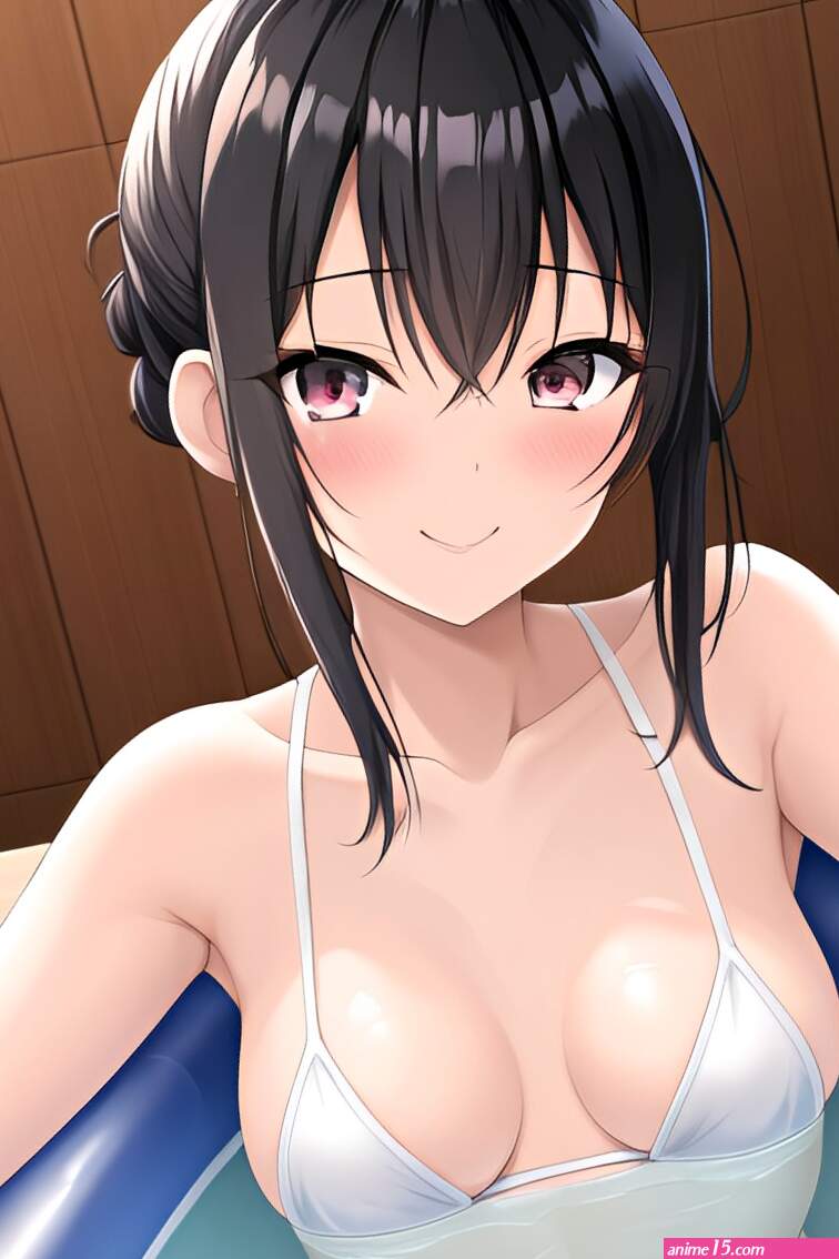 Anime Skinny Small Tits 50s Age Happy Face Black Hair Hair Bun Hair Style Light Skin Warm Anime Hot Tub Close Up View Straddling Schoolgirl 3664968611942413962