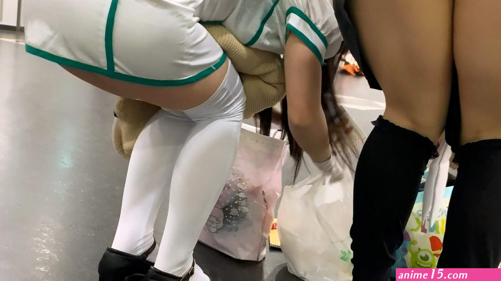 Upskirt Cosplay Events Spreads Legs And Close Up Girlfriends Ass
