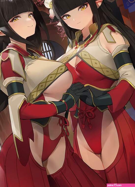 HD wallpaper: anime anime girls boobs big boobs twins Japanese clothes