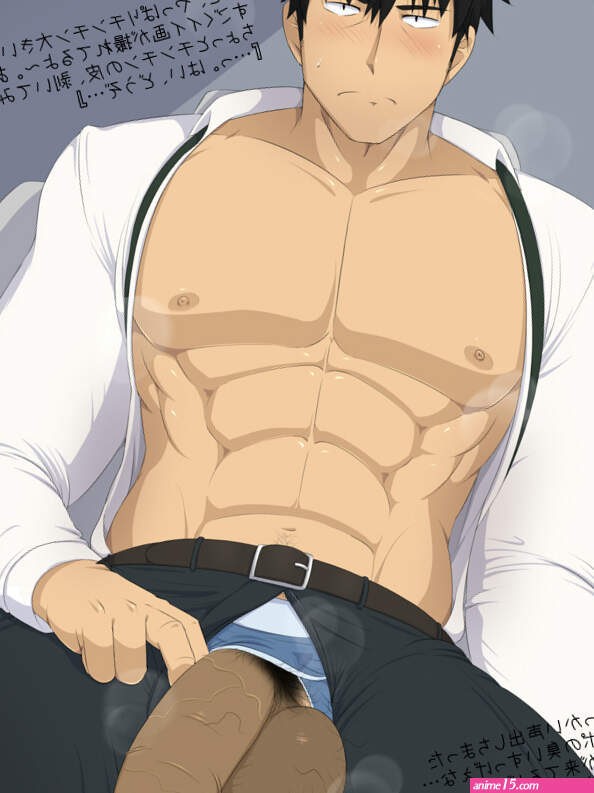 producer idolmaster producer idolmaster cinderella girls anime idolmaster idolmaster cinderella girls 10s 2boys bara blush censored cum foreskin huge penis male focus multiple boys penis pov steam testicles undressing yaoi
