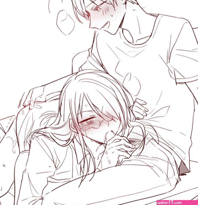 fafnir maidragon takiya makoto kobayashi-san chi no maidragon 2boys blush deepthroat fellatio glasses hair over one eye licking licking penis long hair multiple boys oral penis pince-nez reentea short hair sitting smile