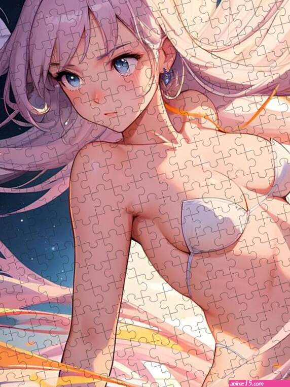Body positive elegant poster. Beautiful seductive anime girl. Nude sensual female anime character 1 Jigsaw Puzzle by Mounir Khalfouf