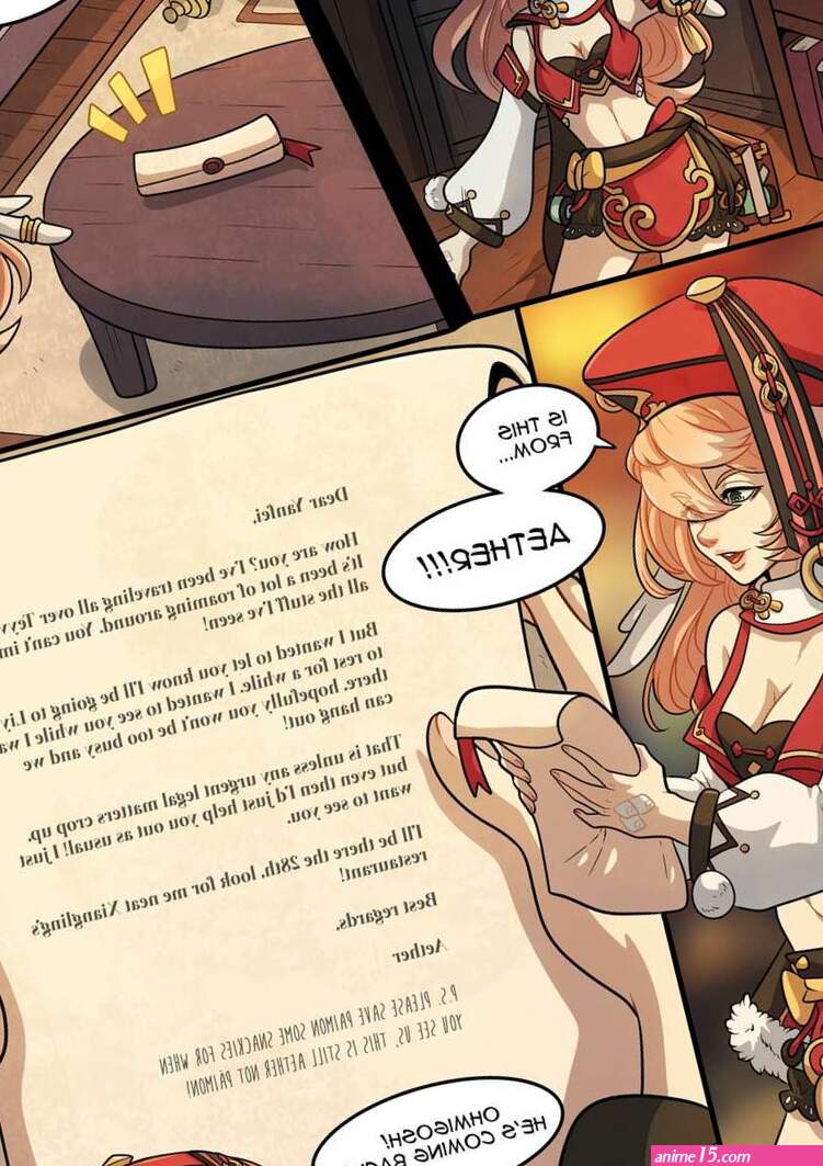 Porn comic Elemental Desire. Chapter 1. Genshin Impact. Kinkymation. Sex comic busty brunette is