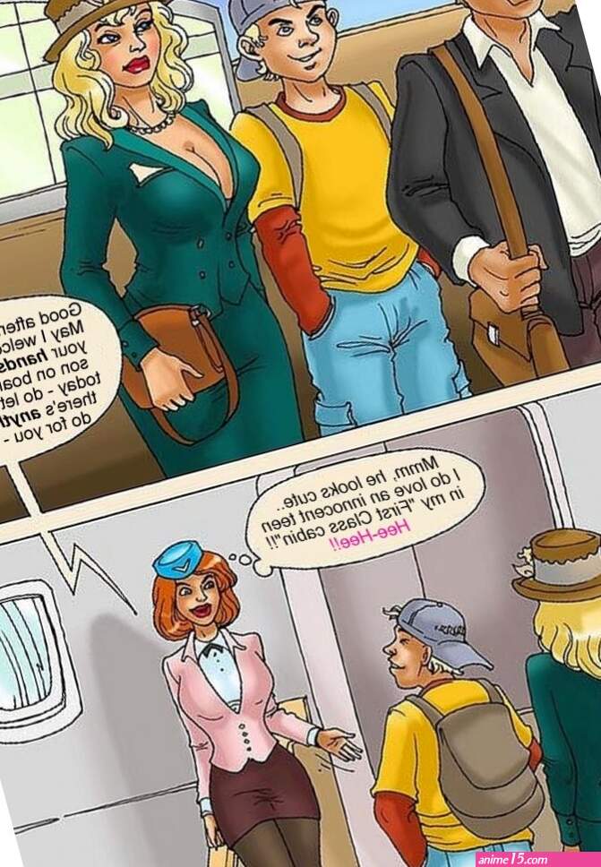 Mom Son on Plane Porn comic Rule 34 comic Cartoon porn comic