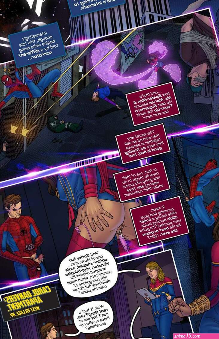 Porn comic Marvelous. Chapter 1. Captain Marvel SpiderMan. Tracy Scops. Sex comic babes were very