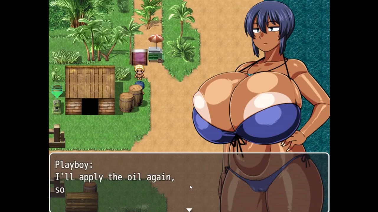 Tanned Girl Natsuki HENTAI Game Ep.13 she love to have her massive tits covered in cum !