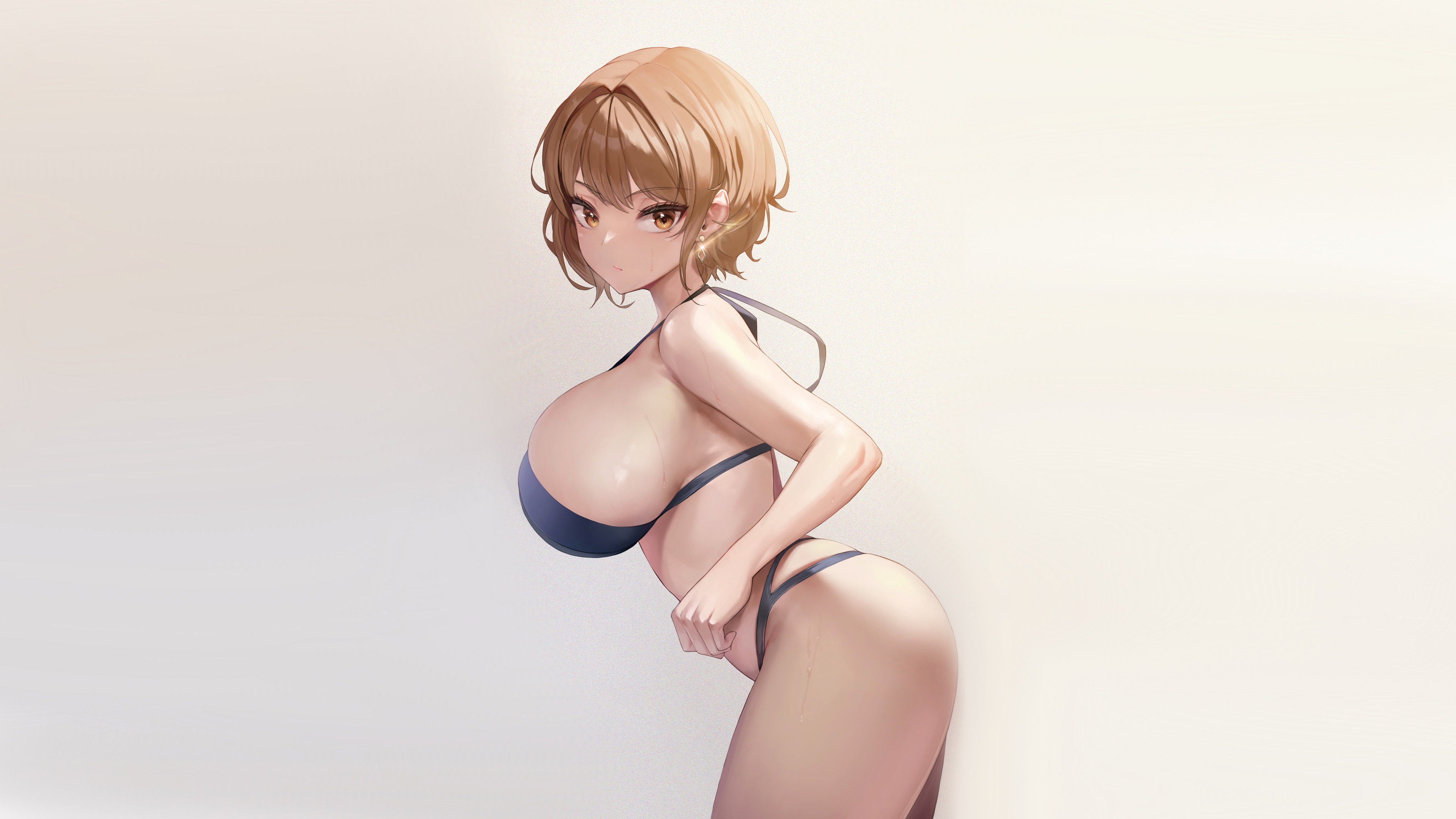 girl hot sexy boobs anime short hair big boobs babe 3840x2160