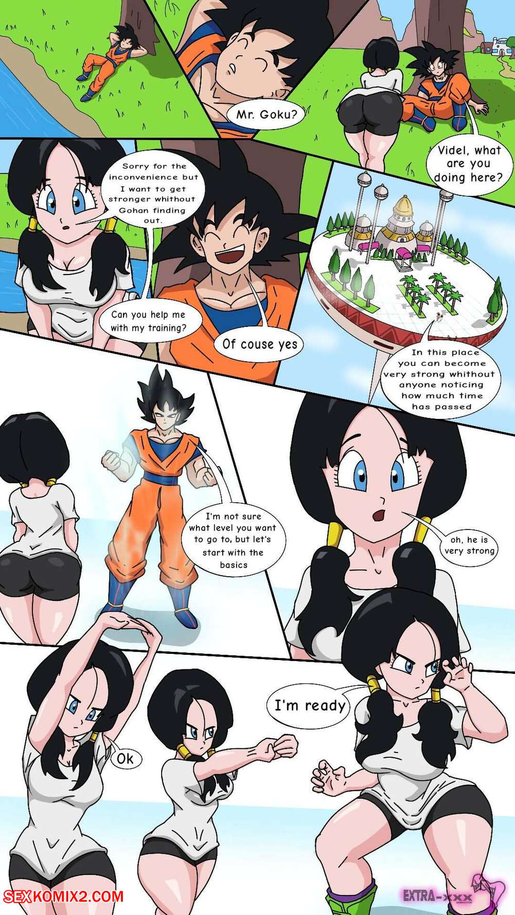 Porn comic Videl x Goku. Extranimacion Sex comic sexy brunette was