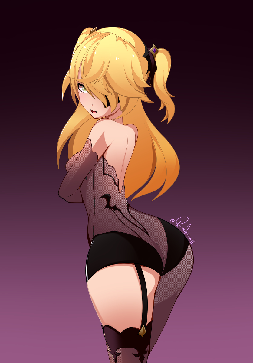 Radal on X: Fischl fischl bigass ass fanart Character anime girl GenshinImpact digital