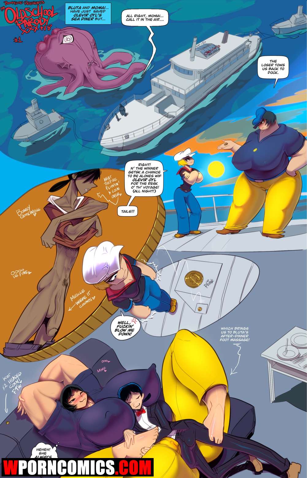 Porn comic An Old School Parody. Popeye The Sailor. Sex comic sailor and his